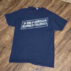 Medium Navy Graphic T-Shirt with Sarcasm Print
